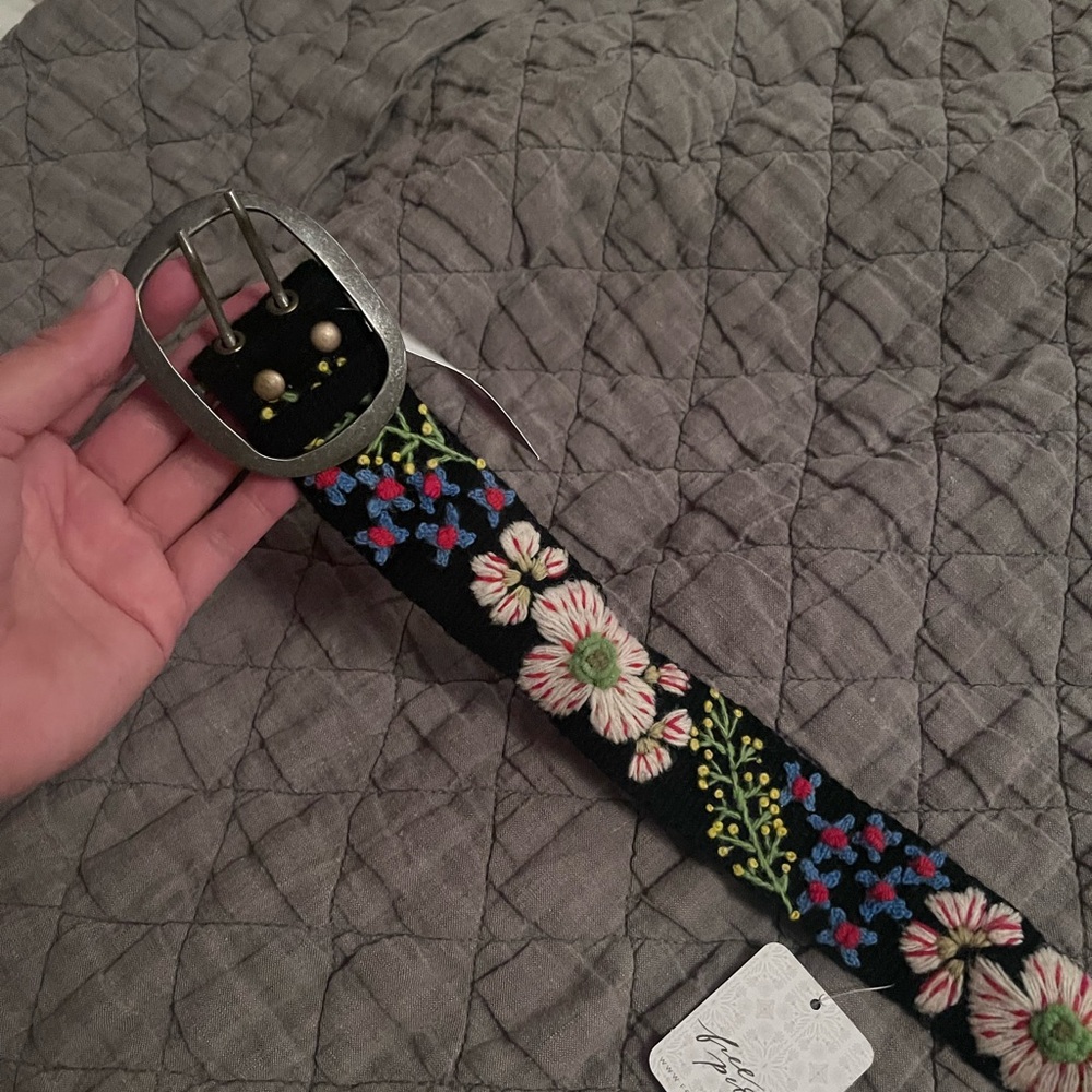 Free People x Jenny Krauss embroidered floral belt